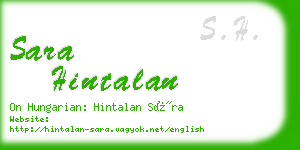 sara hintalan business card